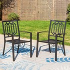 Patio Chair Set Of 6 Stackable Outdoor Dining Chairs For Yard Garden Metal Chair