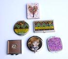 Lot Of 6 Vintage Powder Makeup Mirrors 5 Compact   1 Cigarette Case  Some Rare 