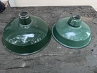 Vtg Porcelain Barn Light Lamp Farm Mount Industrial Gas Station Oil Green Lot 3