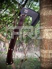 One Of A Kind Custom Made Full Tang Hatchet With Same Leather On Grip And Sheath