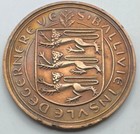 1956 Guernsey 4 Doubles Coin - Bailiwick Of Jersey - Free Shipping