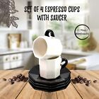 Bacimi Handcrafted Ceramic Octagon Espresso Cup W  Saucers 2 70oz   80ml 4 Pack