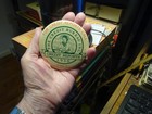 1930 Antique  credit Bureau  Advertising Celluloid Pocket Mirror Paperweight Vg