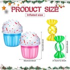 Leyndo 4 Pcs 24 Inch Pastel Christmas Inflatable Blue  Pink  Yellow And Green 