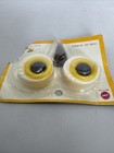 Vintage Macrame Craft  Ceramic Owl  Eyes   Beak Beads Yellow - Fast Shipping 