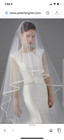 Wedding Veil Chapel Length Peter Langer Off White With Delicate Rope Trim