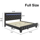 Full queen Upholstered Platform Bed Frame With Adjustable Headboard And Led