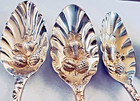 Set Of 6 Georgian English Sterling 6 1 2  Individual Repousse Berry Spoon Scarce