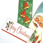 Vintage Hallmark Christmas Card Lot Slim Santa Bells Candles Unused
