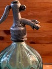 Rare Romania Seltzer Bottle Apa Stas 392-52 Teal Faceted Glass Turkey Spout Vtg