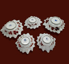 Antique Japanese Porcelain Hand Painted Serving Dishes  5  Meiji Era Scalloped