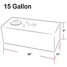 15 Gallon Fuel Tank Aluminum Race Fuel Cell Gas Tank W  Cap   Level Sender New
