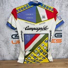 R  Ando Campagnolo Vintage Size 3 Medium White Short Sleeve Cycling Jersey