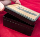 Renaissance Angel Black Plastic Trinket Box Fra Angelico 3 x2 5 x1 5 