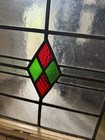 Antique Stained Glass Window With Beveled And Textured Glass