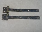 Pair Of Garden Gate Or Barn Door Strap Hinges Vintage Antique Cast Iron  b 