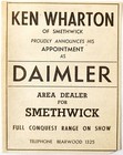 1954 Ken Wharton Smethwick Daimler Car Dealer Advertisement Automobilia E89g3