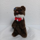 Applause Mink Plush Standing Vintage 1985 Red Bow Tie  2171 Stuffed Animal