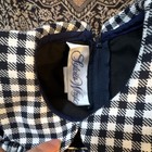 Vintage Sylvia Whyte Baby Girl Navy Blue White Gingham Collared Dress 18m Nwt