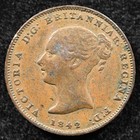 Gibraltar 1 2 Quart 1842  Coin  Die Crack Error Rev  Inv i495