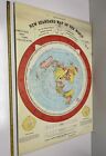 Gleason s New Standard Map Of The World 20x28 Framed Canvas Flat Earth Circa1892