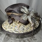 Something Special 100  Sinamay Straw Derby Church Hat Wide Brim Animal Print