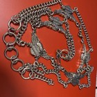 Harley Davidson Vintage Emblem Silver Double Chain Belt 42    1970s Biker