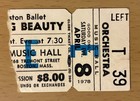 1978 Boston Ballet Sleeping Beauty Boston Music Hall 4 8 Concert Ticket Stub