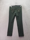 Jolt Jegging Jeans Girls 16 Green Embroidered Cotton Pockets Flat Front Straight