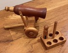 Vintage 1990s Waldorf Wooden Train Set W  Music Box Car   Working Cannon