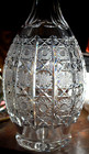 Abp Antique 16  Hand Cut Crystal Decanter W Stopper Hobstar   File Long Neck Exc