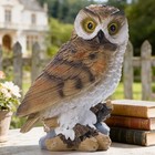 Solar-powered Led Garden Owl Statue - Resin Outdoor Light-up Decorative Ornament