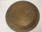 Vtg Brass Hand Engraved Middle East Serving Platter Charger  19 1 2  D  4 4 Lbs