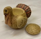 Perkie Pot Belly Turkey Trinket Box Harmony Ball Crushed Marble Thanksgiving Nib