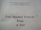 Four Hundred Forty Six Kings Of Iran  Donald N Wilber  Rare Book