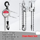 Yatointo Aluminum Hand Chain Hoist 1 4 Ton Capacity Manual Chain Fall Hoist 3m