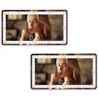 2 Pack Car Mirror Visor Vanity With Rechargeable Led Lights  3 Light Modes Pink