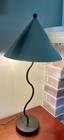 Squiggle Zig Zag Wavy Post Modern Lamp With Original Cone Shade Vintage