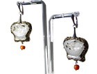 Antique Chinese White Jade Coral Silver Filigree Dangle Earrings 2 1 4  L 14 8g