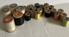Vintage Wood Thread Spools  Rare Lot  Orchard  Lou-sil  Cortland Silk  Etc