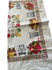Vintage Startex Kitchen Tea Towel Fruit Basket  Red   Yellow 31   