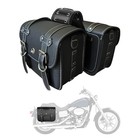 Motorcycle Saddlebags  Scooter Powersports Faux Leather Saddle Bags  Large
