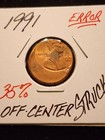  35  Off-center Struck  Uncirculated 1991 Lincoln Memorial Cent Error  