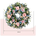 Spring Pink Peony Front Door Wreath 24-inch Flower Blue Wreath Indoor Outdoor