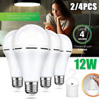 2025 4x Rechargeable Emergency Light Bulb 12w Equivalent 1200mah Battery Backup