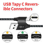 3pack 3 6 10ft Usb To Type-c Cable Fast Charger Charging Data Sync Cord