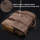 Mens Messenger Bag 15 6 Inch Waterproof Vintage Genuine Leather Waxed Brown