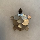 Ati Brooch Pin Pendant Turtle 925 Sterling Silver Mother Of Pearl 5 G