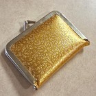Vintage Gold Kiss Lock Sewing Kit Coin Purse travel Thread Mini Spools Scissors