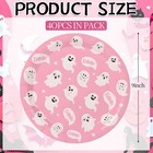 Ccinee 40 Pcs Halloween Paper Plates  9 Inch Pink Ghost Boo 9 Inch 